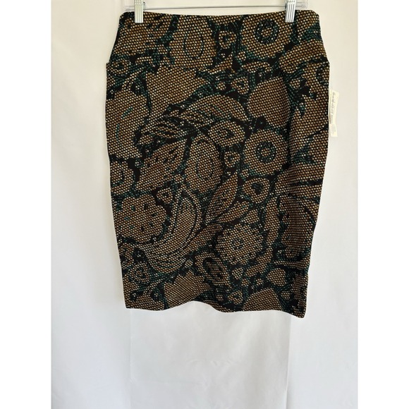LuLaRoe Women Cassie Skirt Pencil Orange Floral On Black- Brand New Size Large - Picture 1 of 8